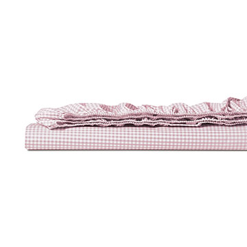 MALAYA GINGHAM FITTED SHEET IN PETAL
