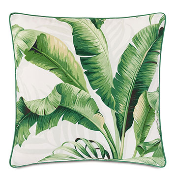 Abaca Banana Leaf Decorative Pillow in Cloud