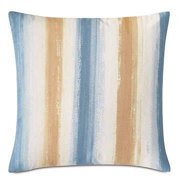 Palmetto Handpainted Decorative Pillow in Blue