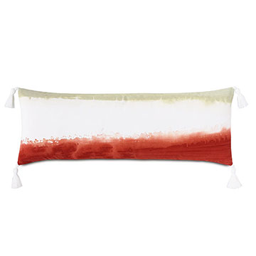 Palmetto Handpainted Decorative Pillow in Rust