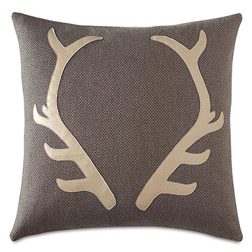 Lodge Antlers Decorative Pillow
