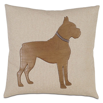 Boxer Applique Decorative Pillow