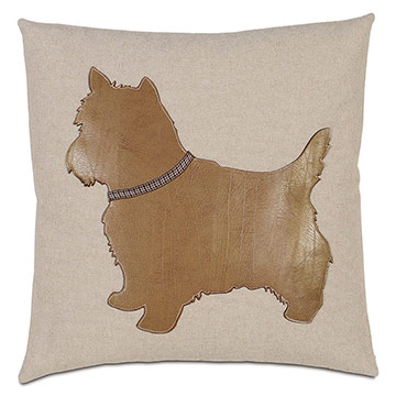 Terrier Applique Decorative Pillow