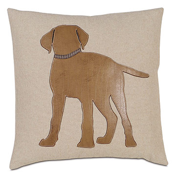 Pup Applique Decorative Pillow