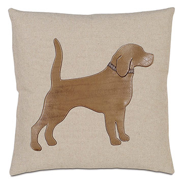Labrador Applique Decorative Pillow
