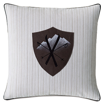Lodge Leather Badge Decorative Pillow