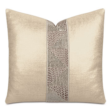 Dax Sequined Tape Decorative Pillow in Gold