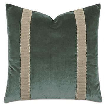Uma Metallic Border Decorative Pillow in Pine