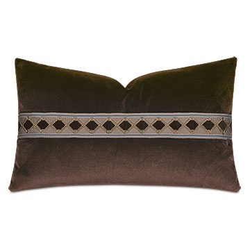 Uma Diamond Border Decorative Pillow in Brown