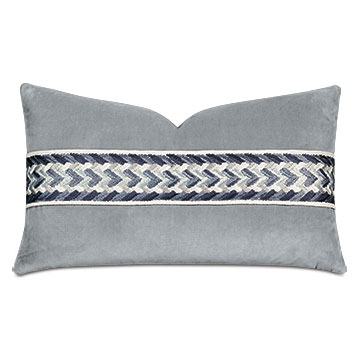 Uma Embroidered Border Decorative Pillow in Gray