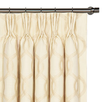 Gresham Embroidered Curtain Panel in Cream