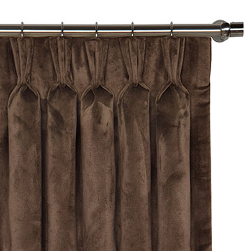 Nellis Velvet Curtain Panel in Otter