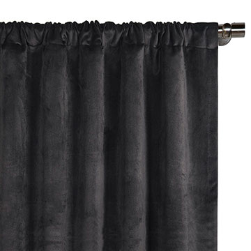 Nellis Velvet Curtain Panel in Charcoal