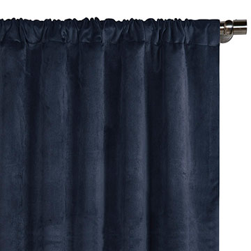 Nellis Velvet Curtain Panel in Azure