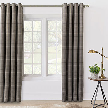 Chalet Check Curtain Panel in Slate