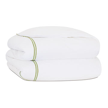 Enzo Satin Stitch Duvet Cover in Lime