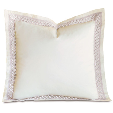 Juliet Lace Euro Sham in Ivory/Fawn