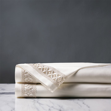Juliet Lace Flat Sheet in Ivory/Ivory