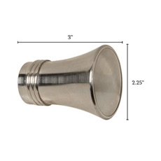 Metallo Nickel Trumpet Finial Pair