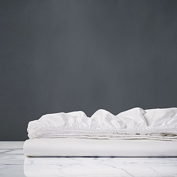 Lusso Sateen Fitted Sheet in White