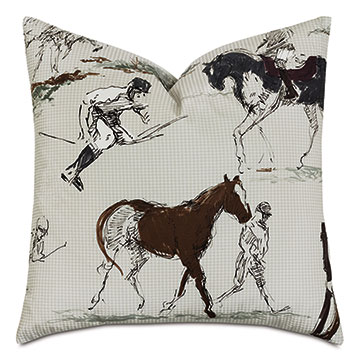 Steeplechaser Equestrian Decorative Pillow