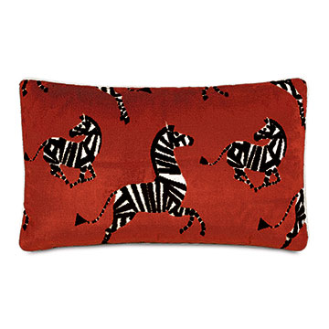Tenenbaum Zebra Decorative Pillow in Cherry