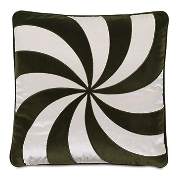 Tenenbaum Swirl Decorative Pillow in Olive
