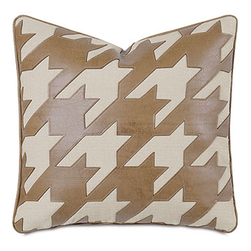 Lodge Houndstooth Decorative Pillow in Vivo Bisque