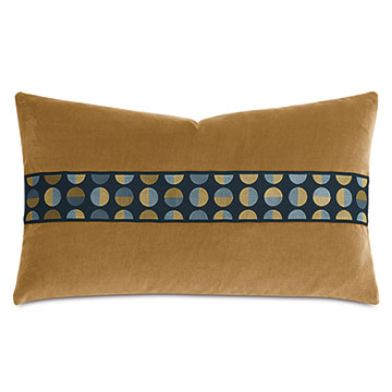 Uma Geometric Border Decorative Pillow In Gold