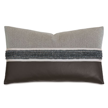 Sheldon Beaded Border Decorative Pillow in Grante