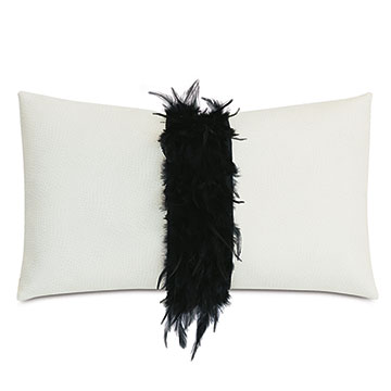 Raven Feathery Border Decorative Pillow