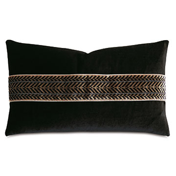 Ebony Chevron Border Decorative Pillow