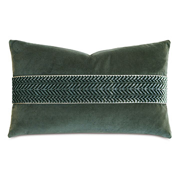 Uma Chevron Border Decorative Pillow In Pine