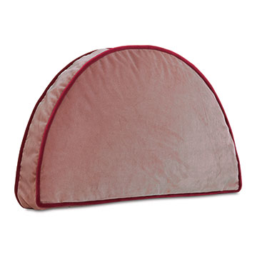 Velvet Demilune Decorative Pillow in Pink