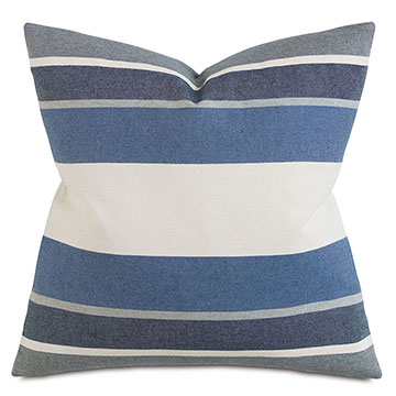 Wainscott Denim Striped Decorative Pillow