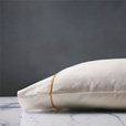 Linea Velvet Ribbon Pillowcase In Ivory & Antique