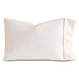 Linea Velvet Ribbon Pillowcase In Ivory & Azure