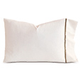 Linea Velvet Ribbon Pillowcase In Ivory & Walnut