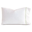 Linea Velvet Ribbon Pillowcase In White & Aloe