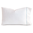 Linea Velvet Ribbon Pillowcase In White & Azure
