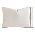 Tessa Satin Stitch Pillowcase in Ivory/Brown