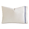 Tessa Satin Stitch Pillowcase in Ivory/Navy