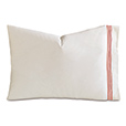 Tessa Satin Stitch Pillowcase in Ivory/Scarlet