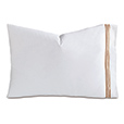Tessa Satin Stitch Pillowcase in White/Antique