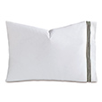 Tessa Satin Stitch Pillowcase in White/Black
