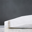 Tessa Satin Stitch Pillowcase in White/Sable