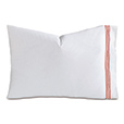 Tessa Satin Stitch Pillowcase in White/Scarlet