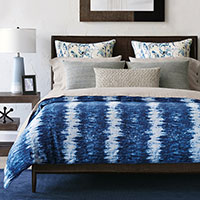 Anaheim - ,shibori bedding,shibori duvet,blue bedding,boho bedding,tropical bedding,linen bedding,paisley bedding,taupe bedding,global bedding,shibori fabric,boho decor,boho bedroom,