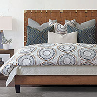 Baxter - ,washable bedding,70s bedding,embroidered bedding,geometric bedding,geometric print,circle print,geometric print bedding,blue bedding,thom filicia,thom filicia bedding,