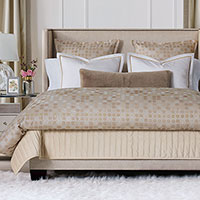 Adrienne - ,gold sheets,metallic fine linens,gold fine linens,metallic bedding,jacquard sheets,gold sheet set,gold polka dot bedding,glam bedding,glamorous sheets,500 thread count,sateen sheets,